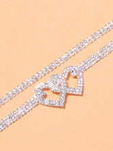 Heart Rhinestone Glitter Anklets